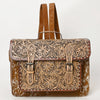 ADBG1426 American Darling Western Leather Hand-Tooled Backpack Bag with Genuine Leather & Cowhide Detail