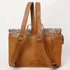 ADBG1426 American Darling Western Leather Hand-Tooled Backpack Bag with Genuine Leather & Cowhide Detail