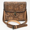 ADBG1428 American Darling Handcrafted Western Leather Messenger Bag with Floral Tooling Genuine Leather Crossbody