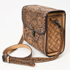 ADBG1428 American Darling Handcrafted Western Leather Messenger Bag with Floral Tooling Genuine Leather Crossbody