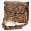 ADBG1428 American Darling Handcrafted Western Leather Messenger Bag with Floral Tooling Genuine Leather Crossbody