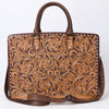 ADBG1429 American Darling Hand-Tooled Genuine Leather Western Tote Bag | Floral Carved Artisan Design