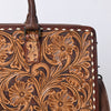 ADBG1429 American Darling Hand-Tooled Genuine Leather Western Tote Bag | Floral Carved Artisan Design