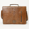 ADBG1430 American Darling Crocodile Embossed Genuine Leather Western Briefcase Bag | American Darling Work Tote