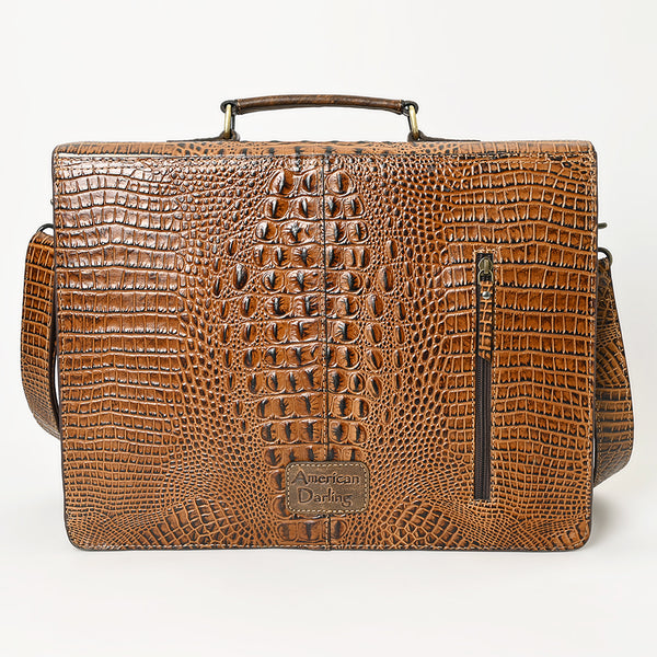 ADBG1430 American Darling Crocodile Embossed Genuine Leather Western Briefcase Bag | American Darling Work Tote