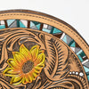 ADBG1433 American Darling Hand-Tooled Genuine Leather Western Taco Bag | Floral Carved Artisan Wristlet