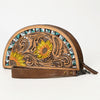 ADBG1433 American Darling Hand-Tooled Genuine Leather Western Taco Bag | Floral Carved Artisan Wristlet