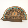 ADBG1433 American Darling Hand-Tooled Genuine Leather Western Taco Bag | Floral Carved Artisan Wristlet