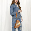 ADBG1433 American Darling Hand-Tooled Genuine Leather Western Taco Bag | Floral Carved Artisan Wristlet