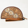 ADBG1433 American Darling Hand-Tooled Genuine Leather Western Taco Bag | Floral Carved Artisan Wristlet