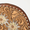 ADBG1433 American Darling Hand-Tooled Genuine Leather Western Taco Bag | Floral Carved Artisan Wristlet