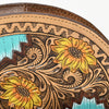 ADBG1433 American Darling Hand-Tooled Genuine Leather Western Taco Bag | Floral Carved Artisan Wristlet