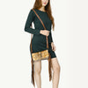 ADBG1434 American Darling Hair-On Cowhide Genuine Leather Western Crossbody Bag with Fringe