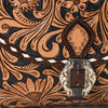 ADBGA528 American Darling Western Leather Hand Tooled Floral Messenger Bag