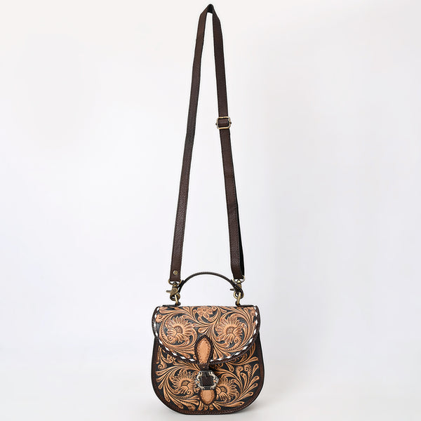 ADBGA529 American Darling Western Leather Hand Tooled FloralCrossbody Bag