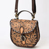 ADBGA529 American Darling Western Leather Hand Tooled FloralCrossbody Bag
