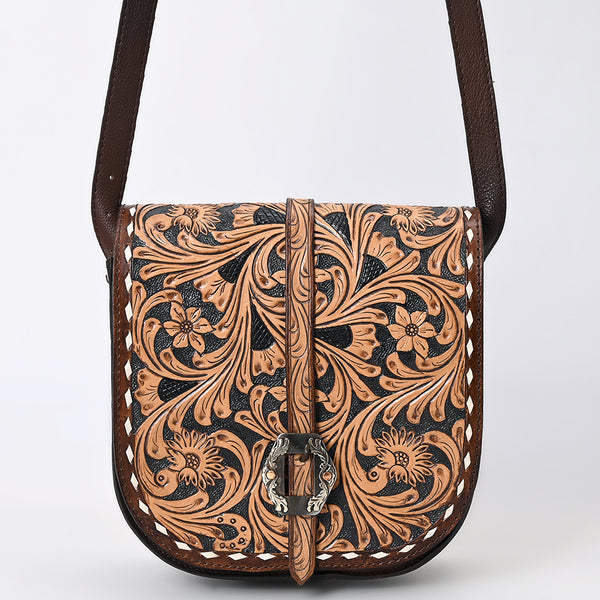 ADBGA530 American Darling Western Leather Hand Tooled Floral Small Cross body Bag