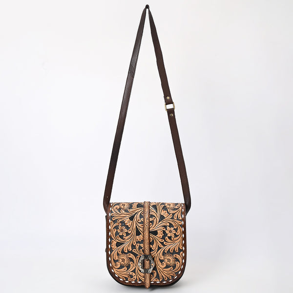 ADBGA530 American Darling Western Leather Hand Tooled Floral Small Cross body Bag