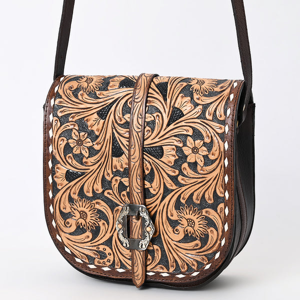 ADBGA530 American Darling Western Leather Hand Tooled Floral Small Cross body Bag