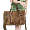 ADBGA533 American Darling Western Leather Cross body Bag Hand Tooled Floral Fringes