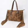 ADBGA533 American Darling Western Leather Cross body Bag Hand Tooled Floral Fringes