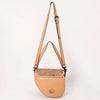 ADBGZ818 Western Saddle bag Crossbody - Hand-Tooled Leather Buckle Flap Bag in Natural Tan