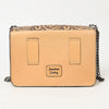 ADBGZ820 Hand-Tooled Leather Crossbody Bag with Chain Strap - Floral Western Design