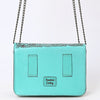 ADBGZ820 Hand-Tooled Leather Crossbody Bag with Chain Strap - Floral Western Design