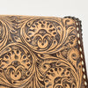 ADBGZ823 Structured Hand-Tooled Leather Crossbody Bag Western Floral with Chain Strap