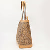 ADBGZ825 Hand-Tooled Leather Western Tote Bag - Large Floral Design