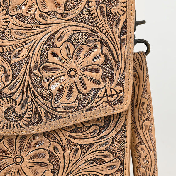 ADBG1437 American Darling Western Hand-Tooled Leather Briefcase Bag Floral Carved Genuine Leather Work Bag
