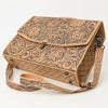 ADBG1437 American Darling Western Hand-Tooled Leather Briefcase Bag Floral Carved Genuine Leather Work Bag