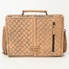 ADBG1437 American Darling Western Hand-Tooled Leather Briefcase Bag Floral Carved Genuine Leather Work Bag