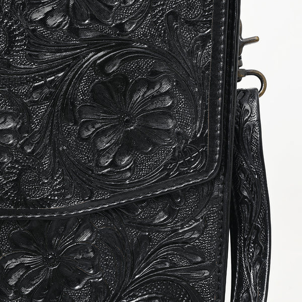 ADBG1437 American Darling Western Hand-Tooled Leather Briefcase Bag Floral Carved Genuine Leather Work Bag