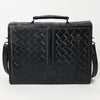 ADBG1437 American Darling Western Hand-Tooled Leather Briefcase Bag Floral Carved Genuine Leather Work Bag