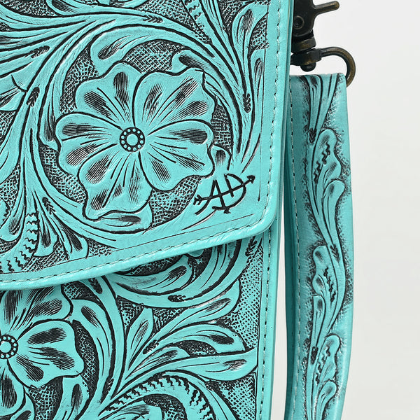 ADBG1437 American Darling Western Hand-Tooled Leather Briefcase Bag Floral Carved Genuine Leather Work Bag