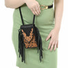 ADBGA537 American Darling Western Leather Cell Phone Holder Hand Tooled Fringe