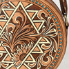 ADBGA538 American Darling Western Leather Canteen Bag Hand Tooled Floral Carved Purse