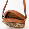 ADBGA538 American Darling Western Leather Canteen Bag Hand Tooled Floral Carved Purse