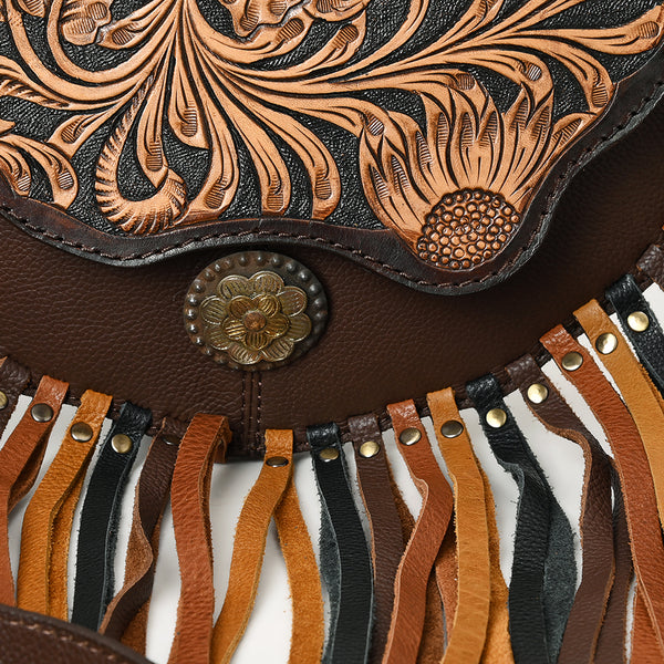 ADBGA540 American Darling Western Leather Small Cross body Bag Hand Tooled Floral