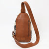 ADBGA544 American Darling Western Leather Hand Tooled Hair-On Cowhide Sling Bag