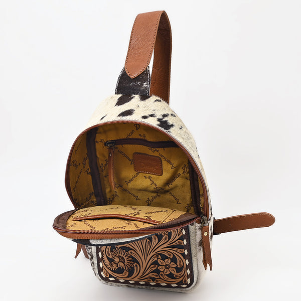 ADBGA544 American Darling Western Leather Hand Tooled Hair-On Cowhide Sling Bag
