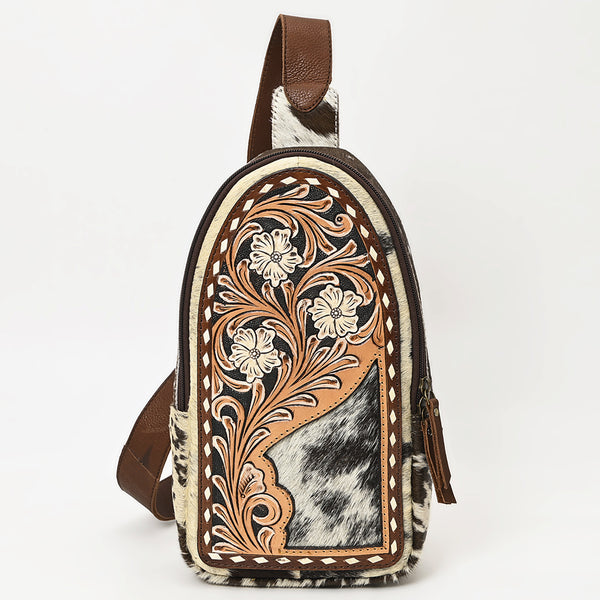 ADBGA545 American Darling Hand Tooled Leather Hair-On Cowhide Sling Bag