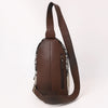 ADBGA546 American Darling Hand Tooled Floral Leather & Hair-On Cowhide Sling Bag