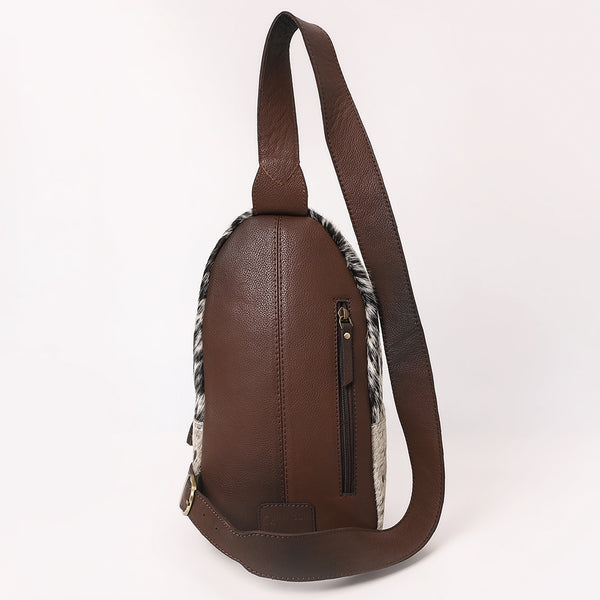 ADBGA546 American Darling Hand Tooled Floral Leather & Hair-On Cowhide Sling Bag