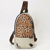ADBGA547 American Darling Hair-On Cowhide Hand Tooled Leather Sling Bag