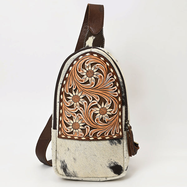 ADBGA547 American Darling Hair-On Cowhide Hand Tooled Leather Sling Bag