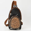 ADBGA548 American Darling Hand Tooled Floral Leather Hair-On Cowhide Sling Bag