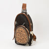 ADBGA548 American Darling Hand Tooled Floral Leather Hair-On Cowhide Sling Bag