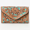 OHG161 WalletHand Tooled Genuine Leather women bag western handbag purse
